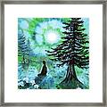 Early Morning Meditation In Blues And Greens Framed Print