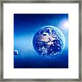 Earth Sunrise Deep Space Framed Print