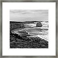 Edge Of A Continent Bw Framed Print