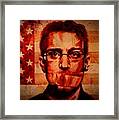Edward Snowden Portrait Fresh Blood Framed Print