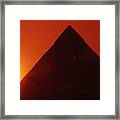 Egypt. Sunset Behind The Sphinx And Chephren Pyramid. Framed Print