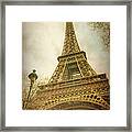 Eiffel Tower And Lamp Post Framed Print