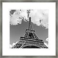 Eiffel Tower - Black And White Framed Print