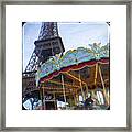 Eiffel Tower Carousel Ttv Framed Print