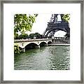 Eiffel Tower Seine River Paris France Framed Print