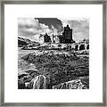 Eilean Donan Castle In Black And White Framed Print
