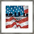 El Paso Tx American Flag Squared Framed Print