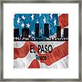 El Paso Tx American Flag Vertical Framed Print