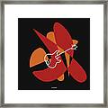 Electric Bass In Orange Red Framed Print