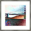 Electric Golden Gate Blue Framed Print