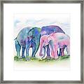 Elephant Hug Framed Print