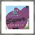 Elephant Super Car Wash Framed Print