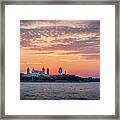 Ellis Island At Sunset Framed Print