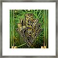 Emerald Green And Gold Framed Print