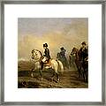 Emperor Napoleon I And His Staff On Horseback Framed Print