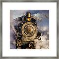 Engine Emerging From The Steam Framed Print