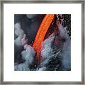 Epic Battle Between Lava And The Sea Framed Print