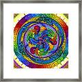 Psychedelic Dragons Rainbow Mandala Framed Print