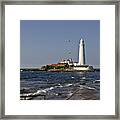 Evening At St. Mary's Lighthouse Framed Print