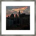 Evening With The Empire State - Sunset In New York Framed Print