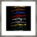 Exotic Cars Of 90s Silhouettehistory Framed Print