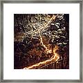 Exploring Lava Tube At Newberry National Volcanic Monument In Or Framed Print