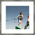 Extreme Ropejumping Event Framed Print