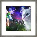 Fairy Encounters Cat Framed Print