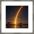 Falcon 9  Night Launch Framed Print