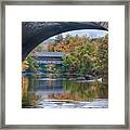Fall Colors Over Henniker Covered Bridge Framed Print