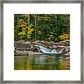 Fall Foliage In Autumn Along Swift River In New Hampshire Framed Print