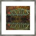 Fall Rocks Village Bridge Framed Print
