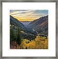 Fall Sunset In Little Cottonwood Canyon Framed Print