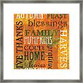 Fall Typography 1 Framed Print