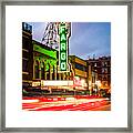Fargo Theatre And Downtown Buidlings At Night Framed Print