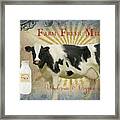 Farm Fresh Milk Vintage Style Typography Country Chic Framed Print