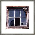 Farm Window With Paper Wasp Nest Framed Print