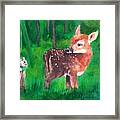 Fawn With Squirrel Framed Print