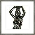 Female Water Goddess Bronze Statue 3288r Framed Print