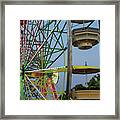 Ferris Wheel Lights At Dusk Closeup Framed Print