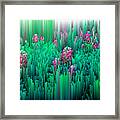 Field Of Glitches - Pixel Art Framed Print