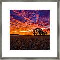 Fiery Dawn At Center Grove Framed Print