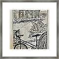 Fina And Bicycle At Brandenburg Gate Framed Print