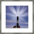 Fire Island Lighthouse Twilight Framed Print