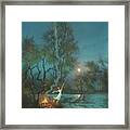 Fireflies And Moonlight Framed Print