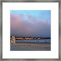First Beach Sunset Newport Ri Rhode Island Red Sky Framed Print
