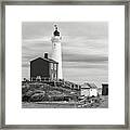 Fisgard Lighthouse 3 Bw Framed Print