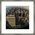 Fisheye View Of Dowtown Chicago From Above Framed Print