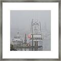 Fishing Boats In The Fog Framed Print