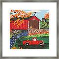 Fishing Under The  Covered Bridge Framed Print